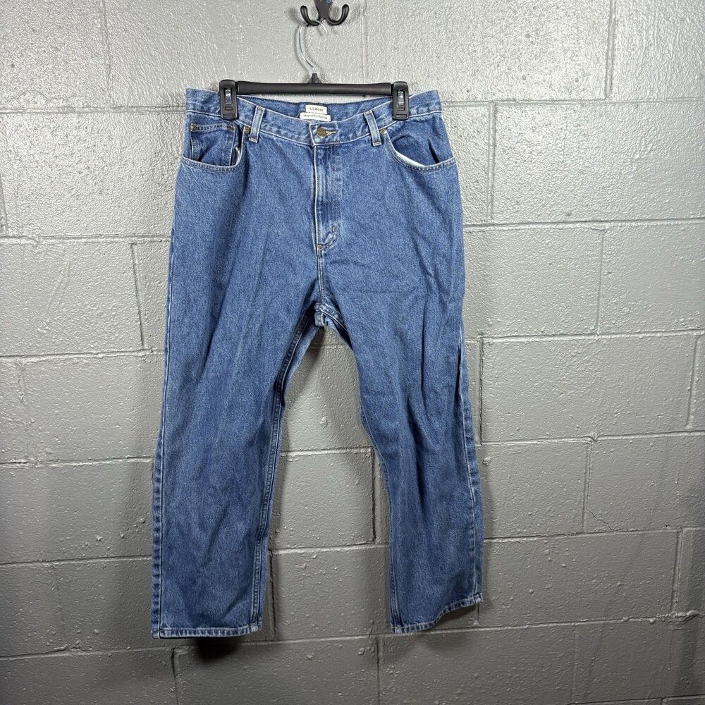 Women’s LL Bean Fleece Lined Hi Rise Jeans Sz 10P Original Fit Relaxed